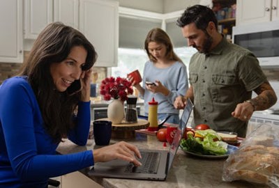 family in the kitchen