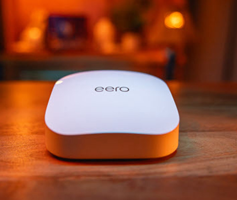 eero device on a table